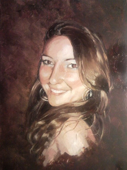 retrato rosa oleo