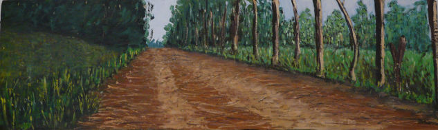 De camino a Santiago Oil Panel Landscaping