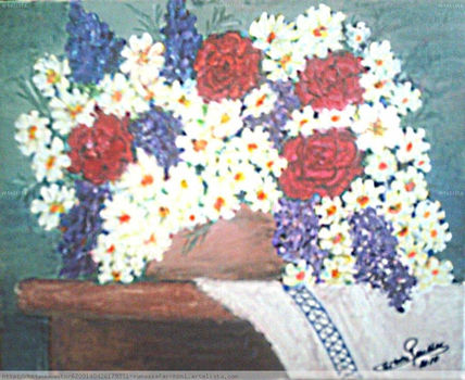 Vasija con  flores