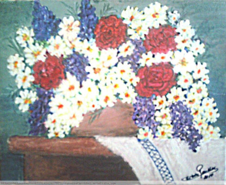 Vasija con  flores