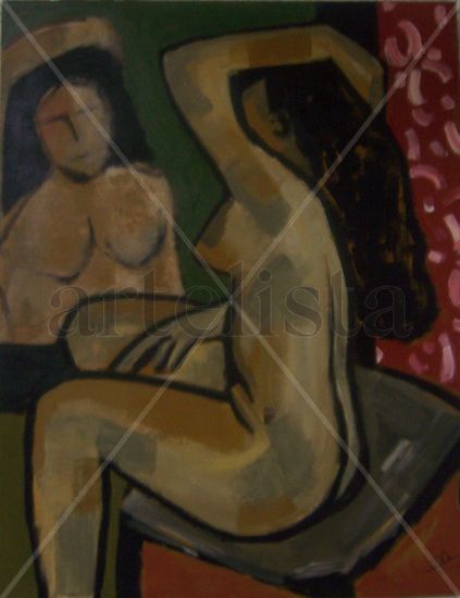 desnudo Mixed media Canvas Nude Paintings