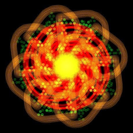 Mandala Fuego y esmeralda en el Nirvana