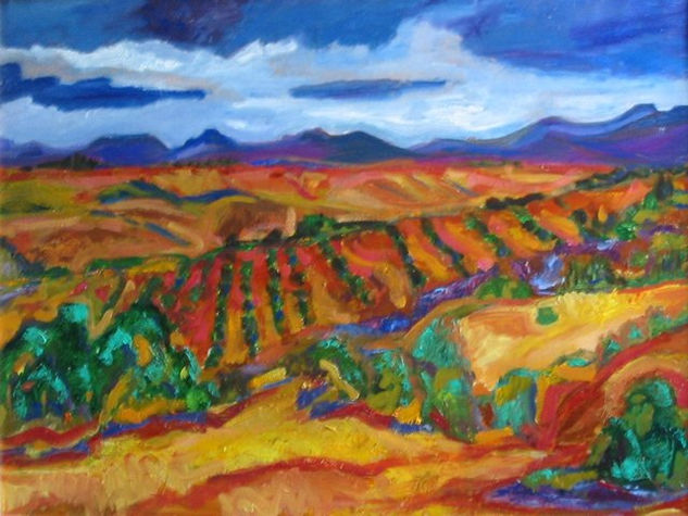 paisaje en rojos Oil Canvas Landscaping