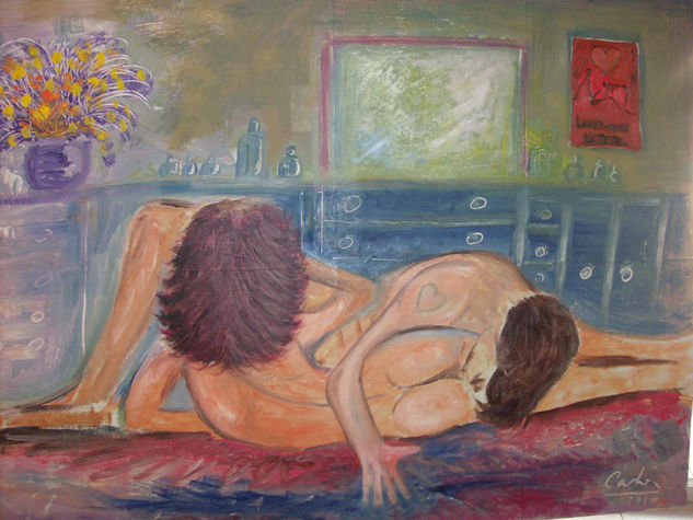 Los Amantes Oil Panel Nude Paintings