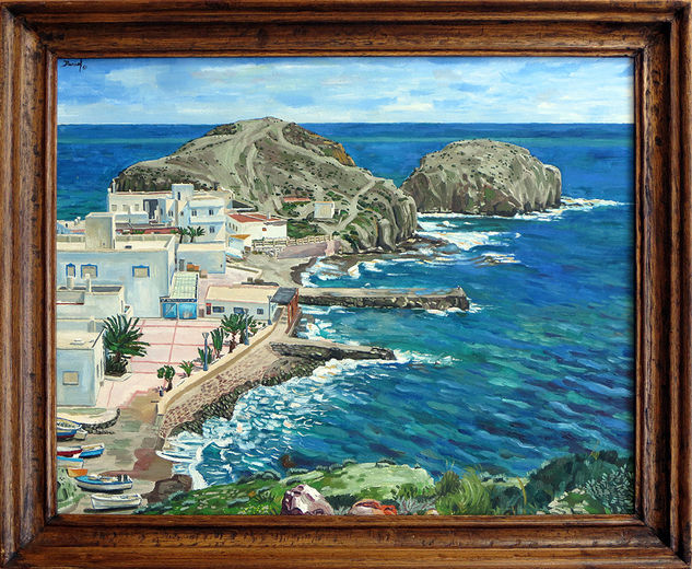 Vista de La Isleta con poniente Oil Paper Marine Painting