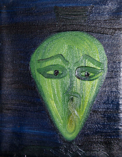 ROSTRO VERDE Oil Canvas Figure Painting