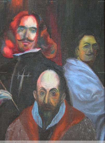 Spaniards Oil Panel Portrait