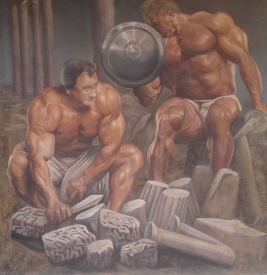 descanso de los gladidores Oil Canvas Landscaping