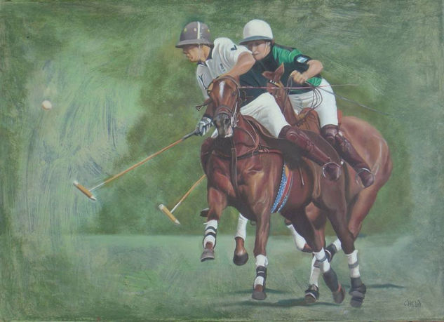 el polo en lucha Oil Canvas Landscaping