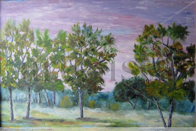 Cerca del bosque Oil Canvas Landscaping