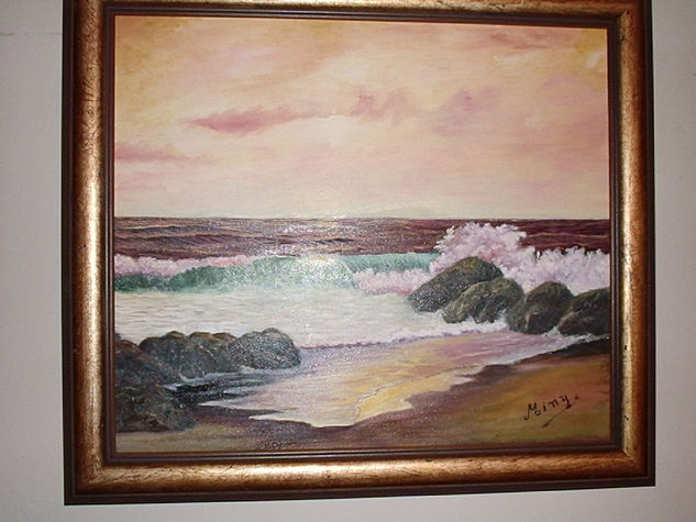 atardecer en el mar Oil Canvas