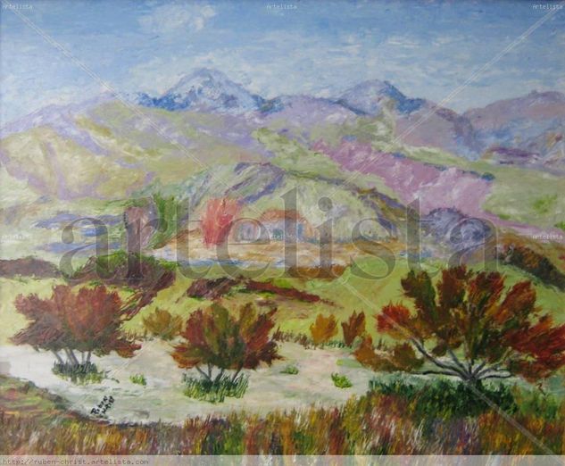 Casa en la montaña Oil Canvas Landscaping