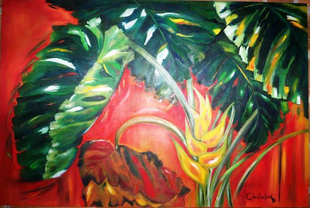 entreamigos Oil Canvas Floral Painting