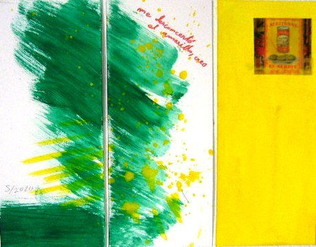 Me desconcertó el amarillo, creo. Tríptico Mixed media Card Others