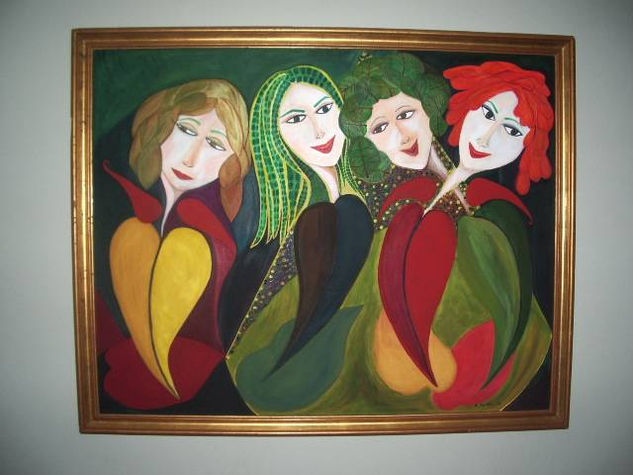 Feeling en Tropicana. De la serie Madamas Vegetales. Oil Canvas