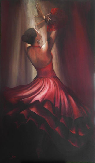 Danza en Escena Oil Canvas Figure Painting