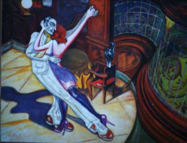 tango en el tortoni Acrylic Canvas Figure Painting