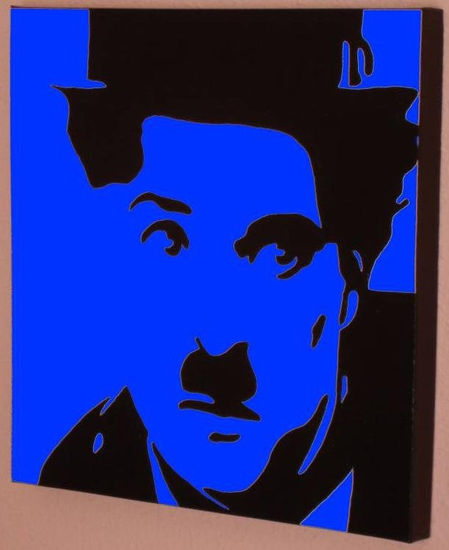 Chaplin Azul Acrylic Canvas Portrait