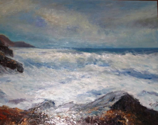 HAY PRESAGIO DE TORMENTA Oil Canvas Marine Painting