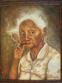 Vieja fumando