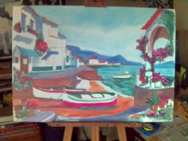 cala mallorquina Oil Canvas Landscaping