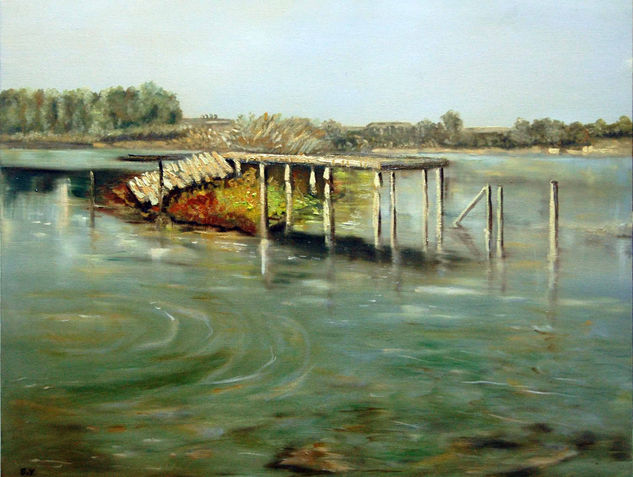 El embarcadero Oil Canvas Marine Painting