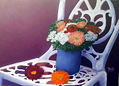 SILLA  CON FLORES