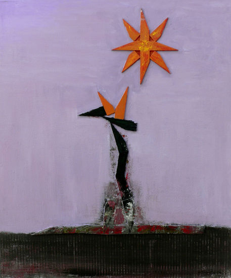 Flor que mira al extraño sol Media Mixta Lienzo Otros