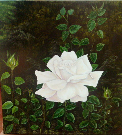 rosa nacida Óleo Tabla Paisaje