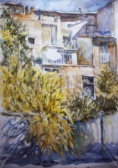 Balcones de Benimarfull, Alicante Watercolour Paper Landscaping