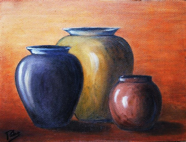 Ánforas 1 Oil Panel Still Life Paintings