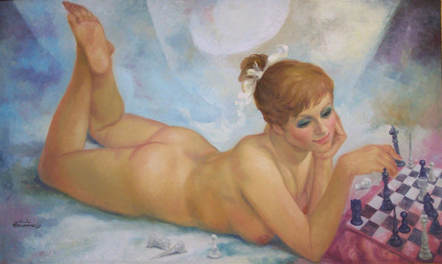 AJEDREZ - JAQUE MATE Oil Canvas Nude Paintings