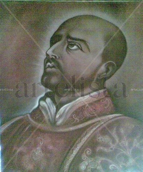 San Ignacio de Loyola Oil Canvas Portrait