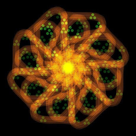 Mandala de fuego y esmeralda