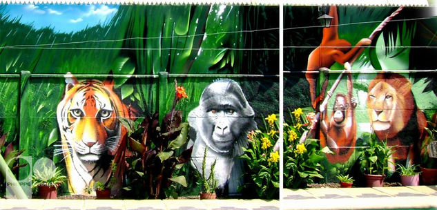 Mural selva salvaje 