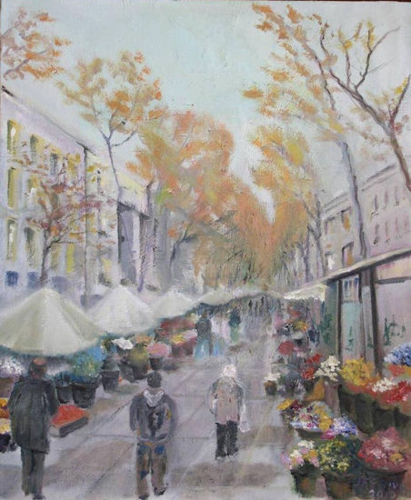 La rambla de las flores Oil Canvas Landscaping