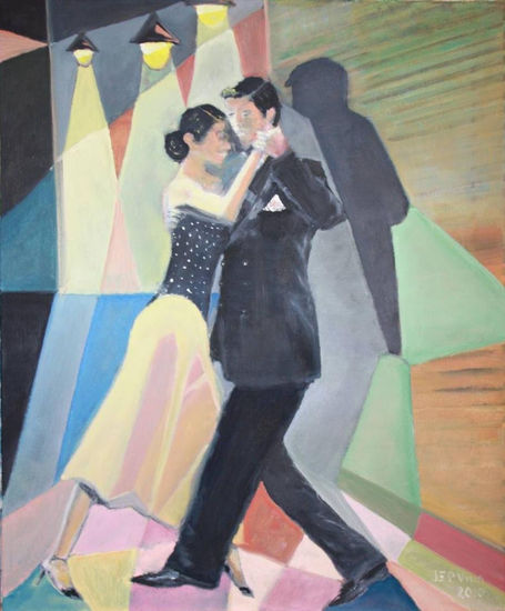 Bailarines de tango Oil Canvas Landscaping