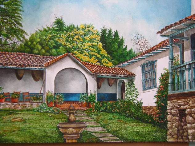 Hacienda Las Fuentes. (Cundinamarca- Colombia) Acuarela Papel Otros