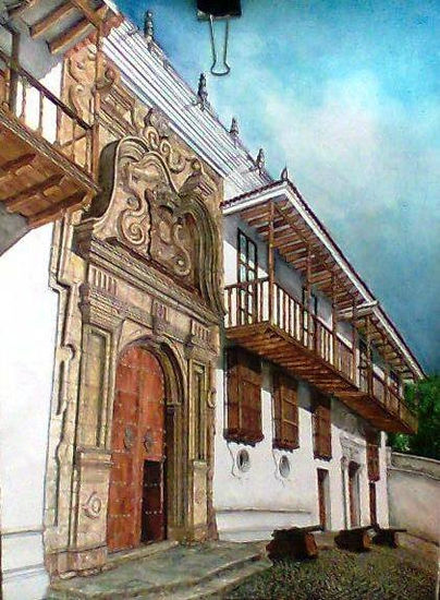 Palacio de la Inquisicion (Cartagena- Colombia) Acuarela Papel Paisaje