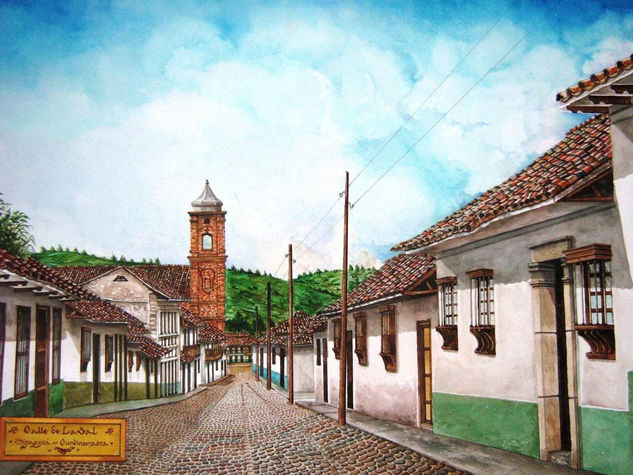 Calle de la Sal (Zipaquira-Colombia) Watercolour Paper Landscaping