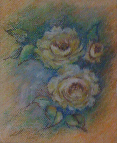 Rosas Pastel Paper Floral Painting