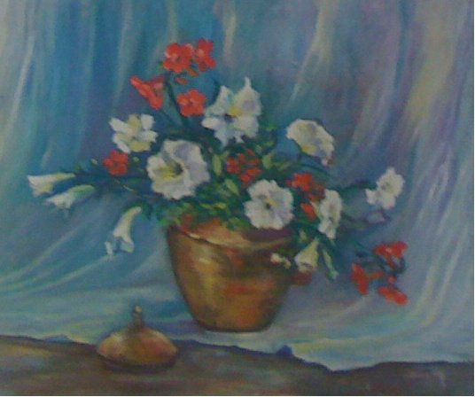 Bodegon Oil Canvas Floral Painting