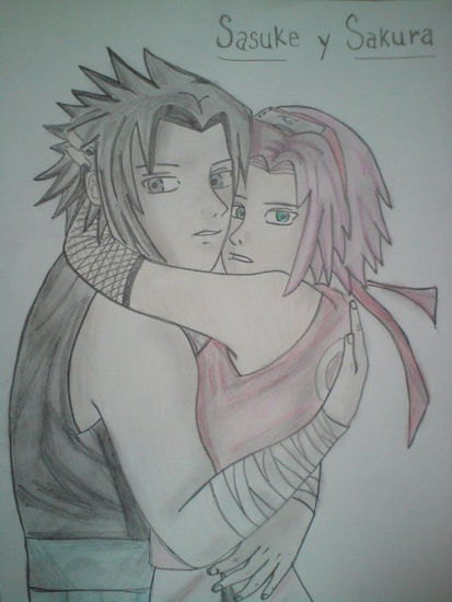 Sasuke y Sakura Lápiz