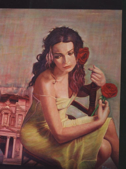 MUJER SENTADA Oil Canvas Landscaping