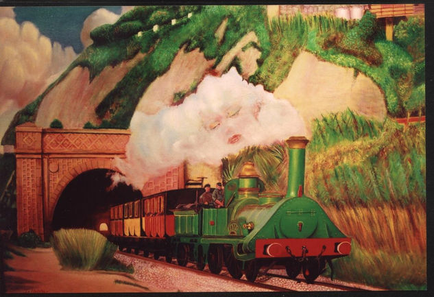 TREN EN TÚNEL Oil Canvas Landscaping