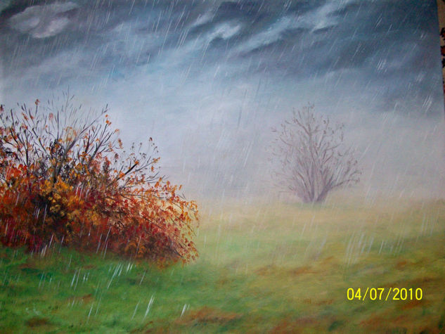 Dia de Lluvia Oil Canvas Landscaping