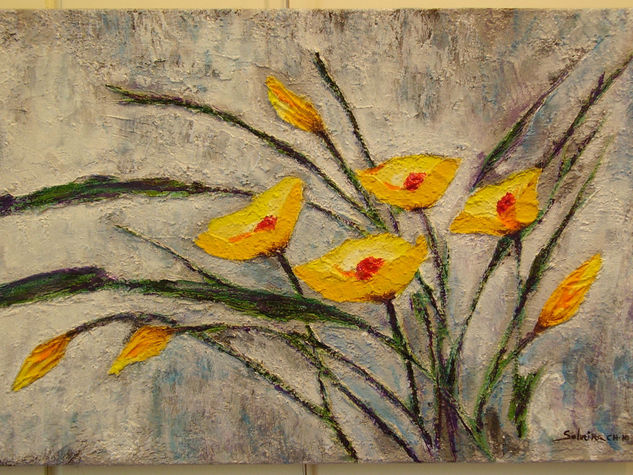 amapolas amarillas Oil Canvas Landscaping