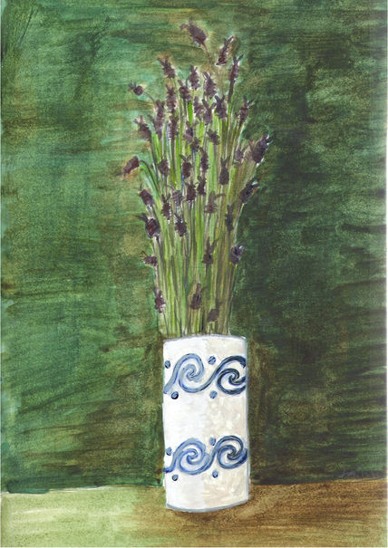 Jarrón con flores.