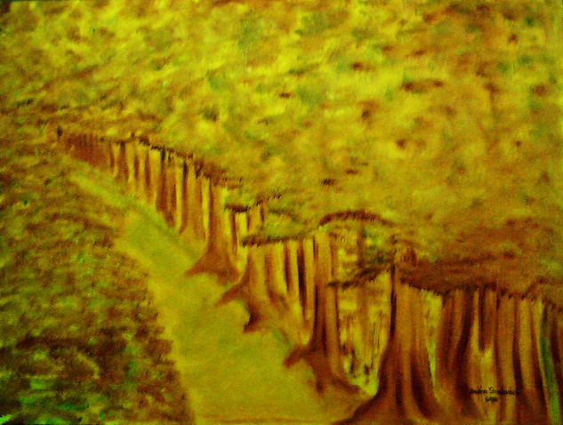 Paseo otoñal. Oil Canvas Landscaping