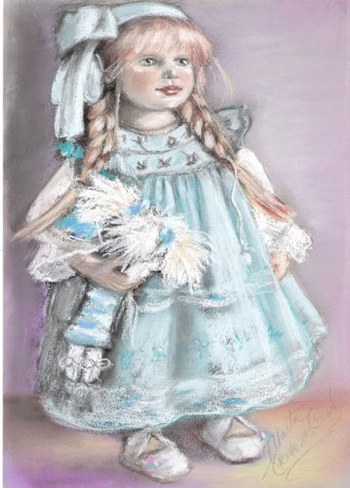 Muñequita Pastel Paper Figure Painting